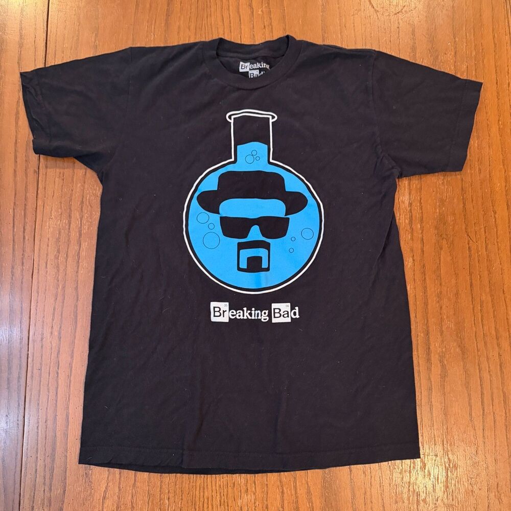 Breaking Bad 2013 Heisenberg Flask Graphic T Shirt Black Medium Retro TV